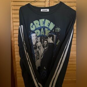 Daydreamer Black and Green Graphic Long Sleeve Tee